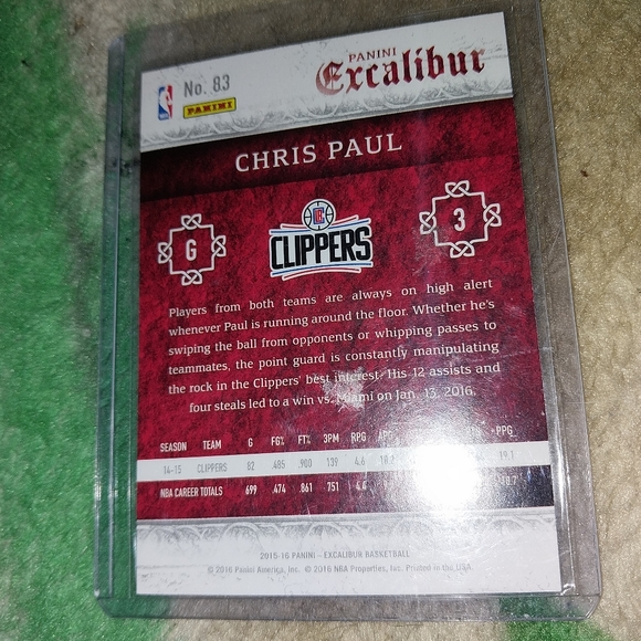 2015-16 Panini Excalibur Gold Chris Paul #83 - Picture 2 of 2